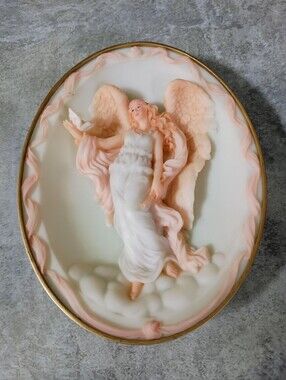 Seraphim Classics Collectable Angel Wall  Plaque - Pink and Cream